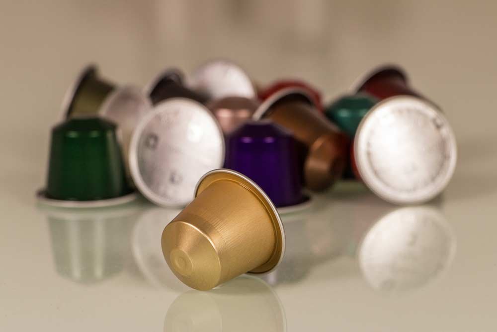Cápsulas de café coloridas
